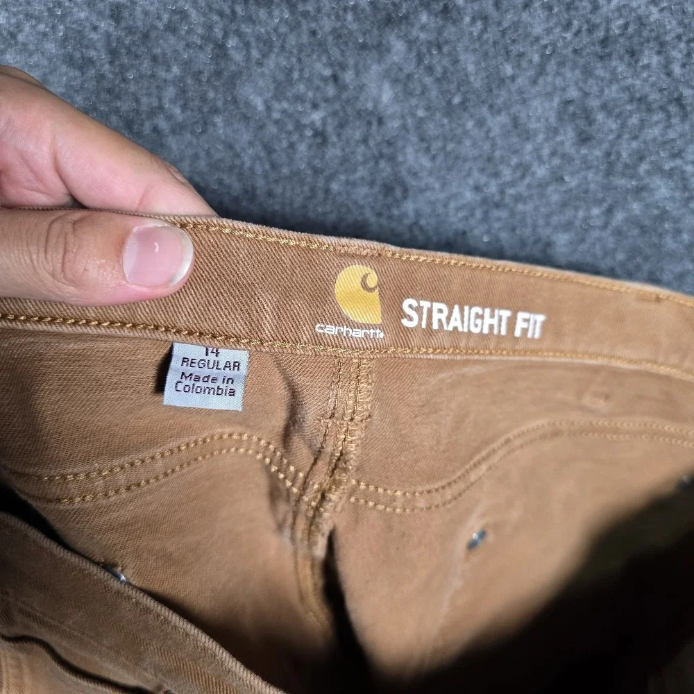 Carhartt Shorts Womens 14 Regular Cutoff Brown‎ Double Front Knee Utility 104296